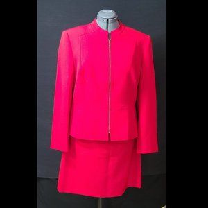 Red Skirt Suit By Tahari Size 14P